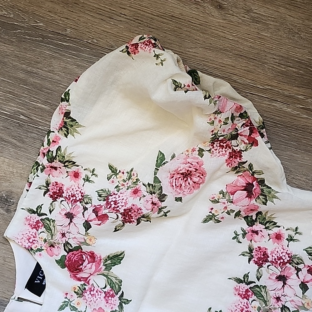 Vici Floral Mini Dress - White and Pink - Picture 3 of 13